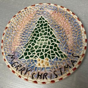 Christmas tree mosaic plate